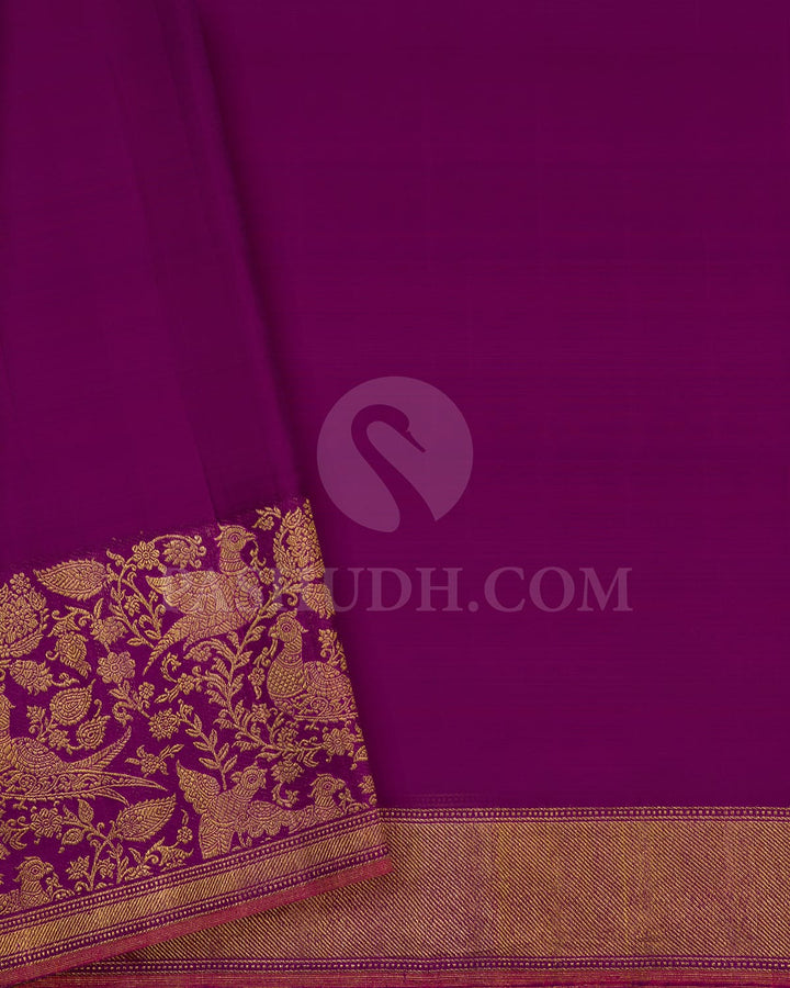Grey With Purple Kanjivaram Silk Saree-S1405(H)