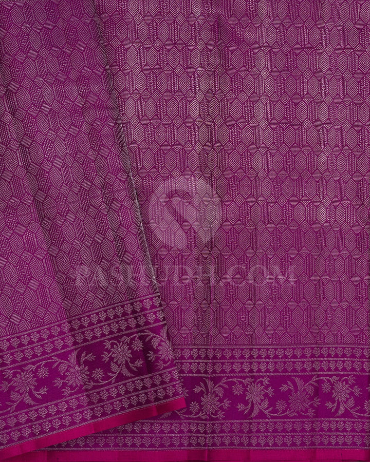 Pink And Green Kanjivaram Silk Saree-DJ421(A)