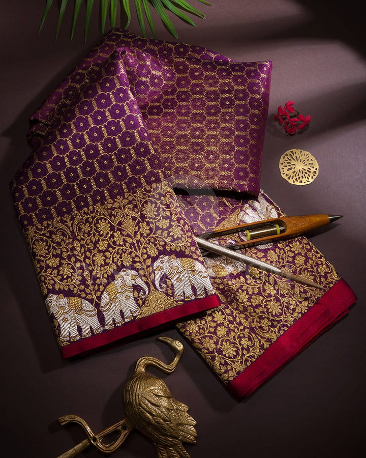Purple Kanjivaram Silk Saree-S1634(A)
