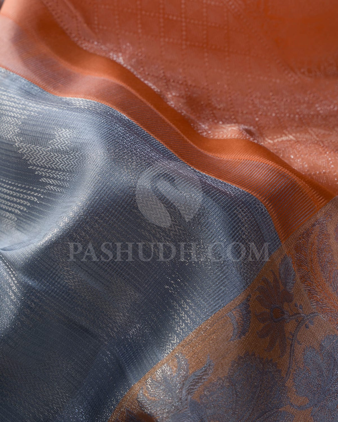Silver Grey Kanjivaram Silk Saree-DJ416(B)