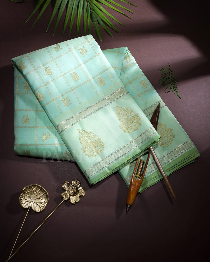 Mint Green Kanjivaram Silk Saree-S1622(B)