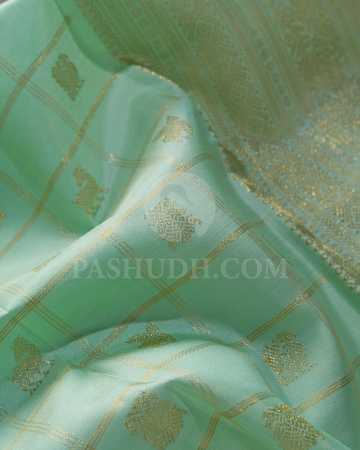 Mint Green Kanjivaram Silk Saree-S1622(B)