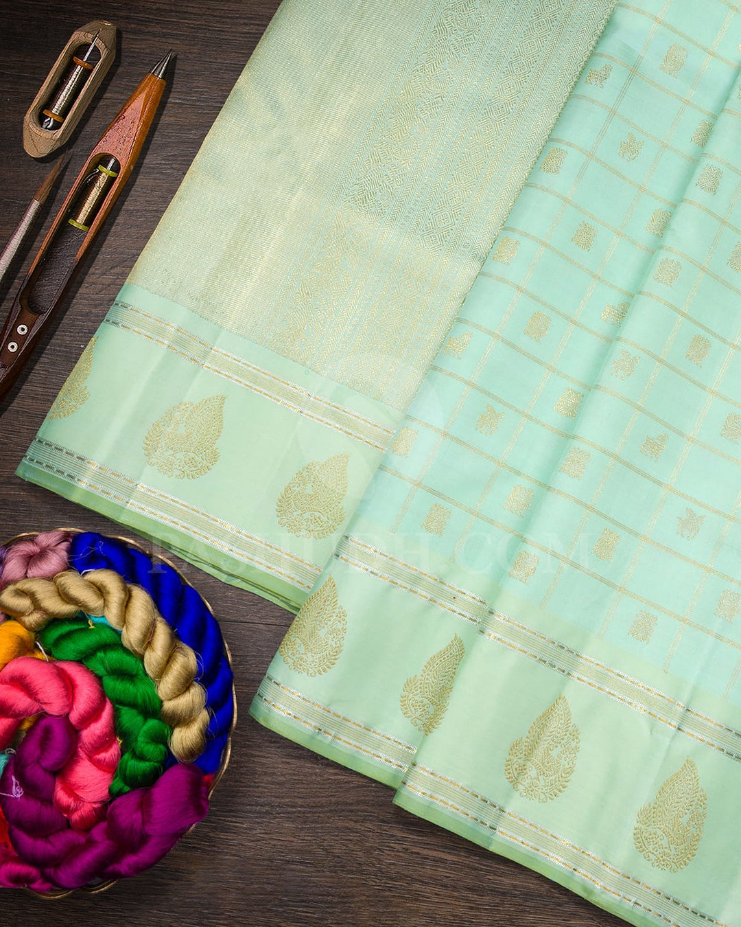 Mint Green Kanjivaram Silk Saree-S1622(B)