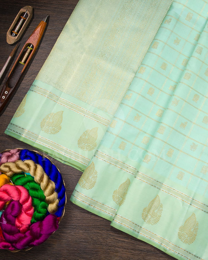 Mint Green Kanjivaram Silk Saree-S1622(B)