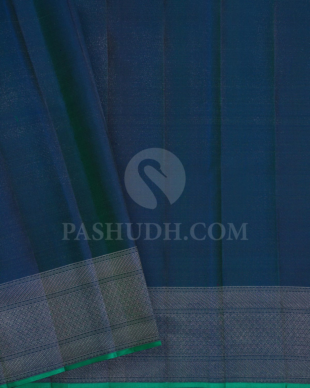 Navy Blue Shimmer Kanjivaram Silk Saree-DJ405(B)