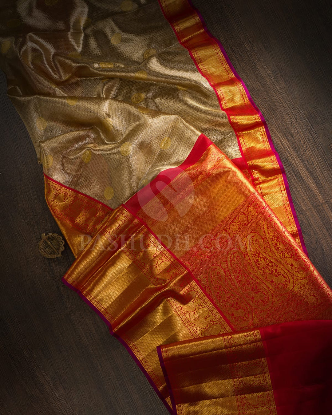 Gold Silver Shimmer Organza Kanjivaram Silk Saree-S1255(B)