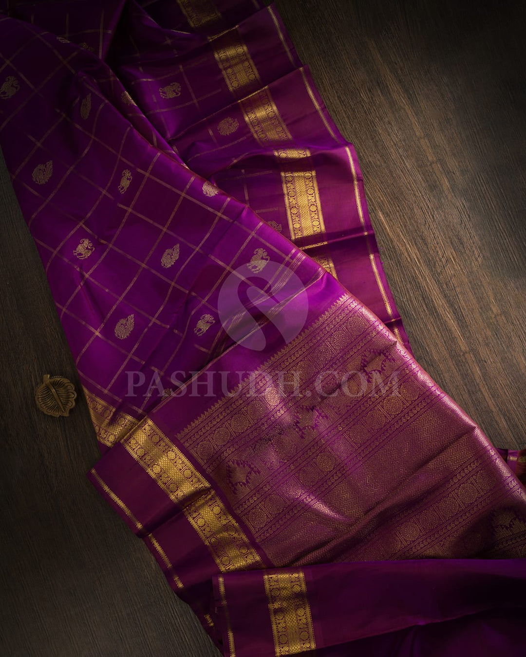 Violet Pure Zari Kanjivaram Silk Saree-SP384