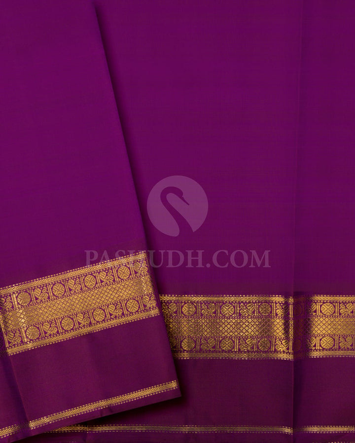 Violet Pure Zari Kanjivaram Silk Saree-SP384