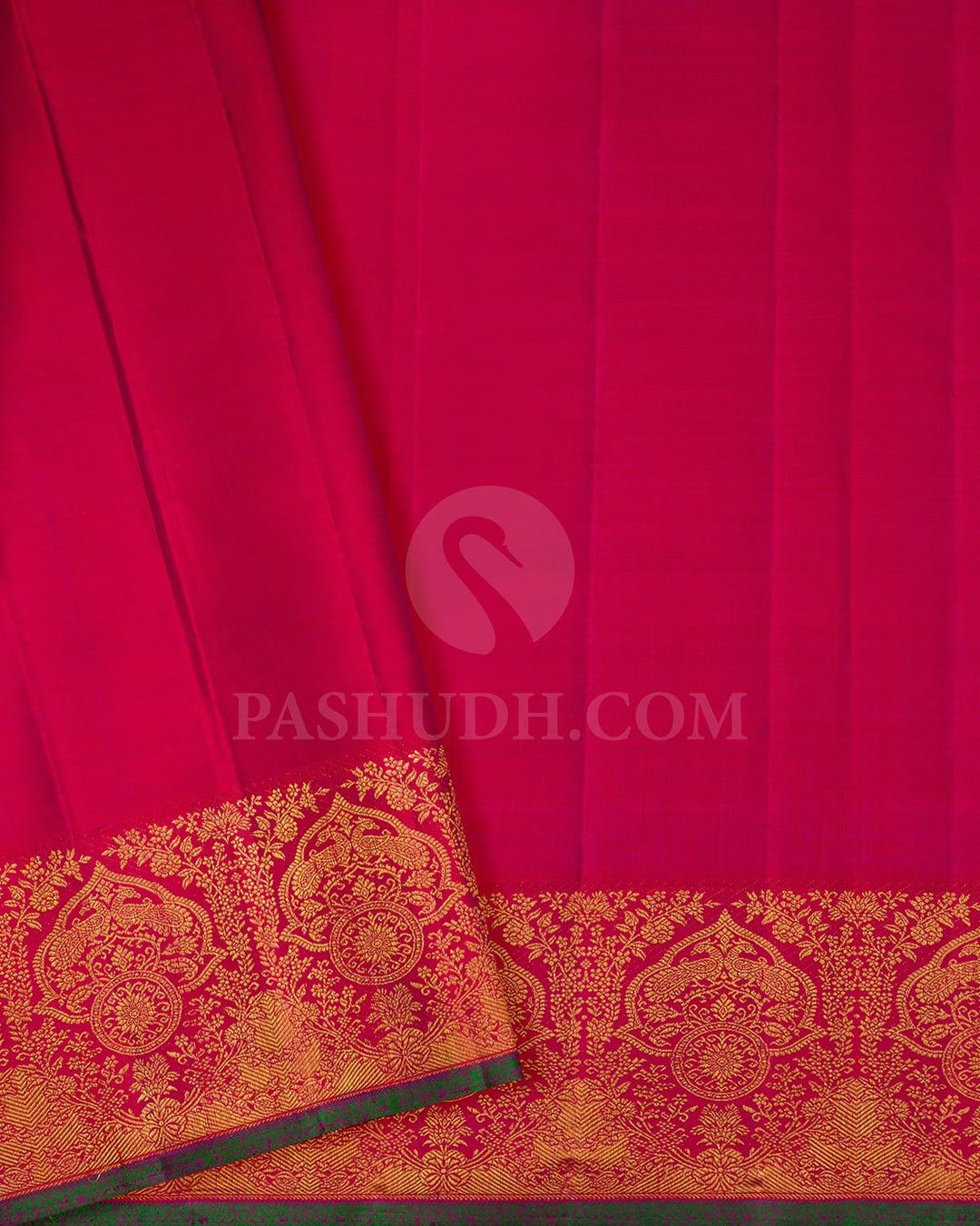 Rose Pink With Rani Pink Kanjivaram Silk Saree-S1605(B)