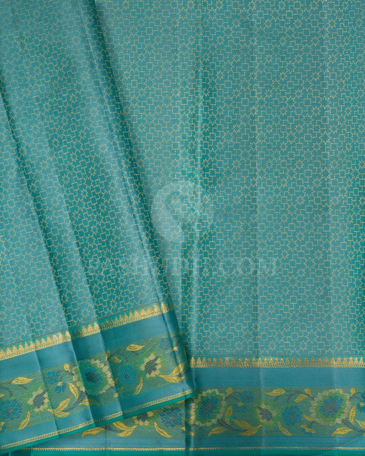 Royal Blue With Sky Blue Kanjivaram Silk Saree-DJ427(A)