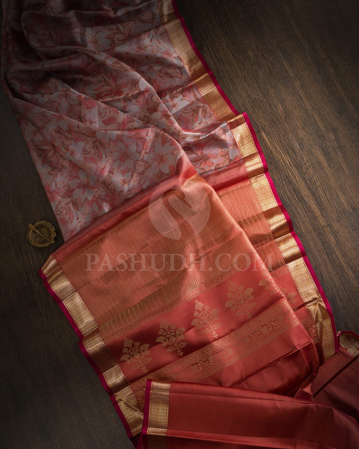 Peach Kanjivaram Silk Saree-DJ428(A)