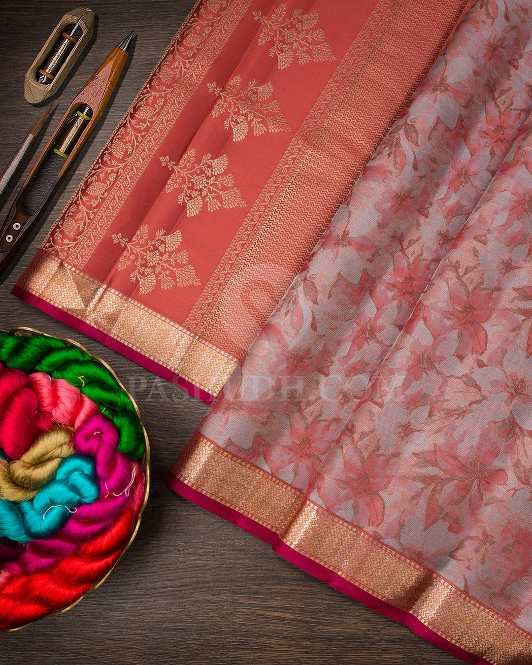 Peach Kanjivaram Silk Saree-DJ428(A)