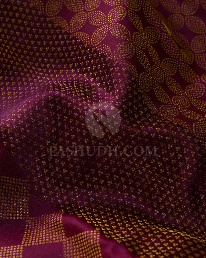 Two Shades Of Purple Kanjivaram Silk Saree-DJ429(A)
