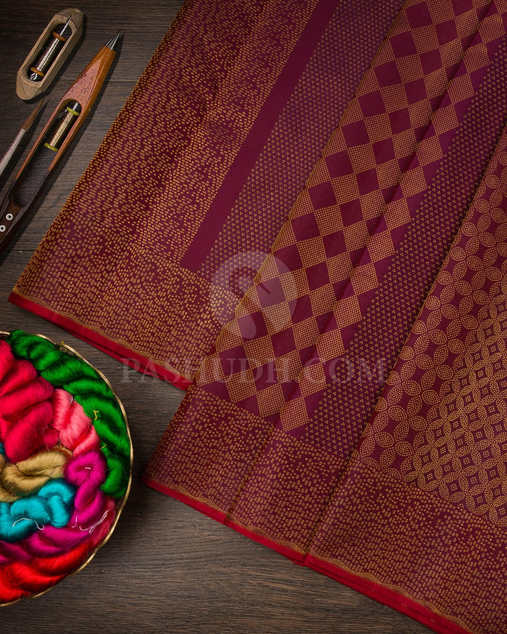Two Shades Of Purple Kanjivaram Silk Saree-DJ429(A)