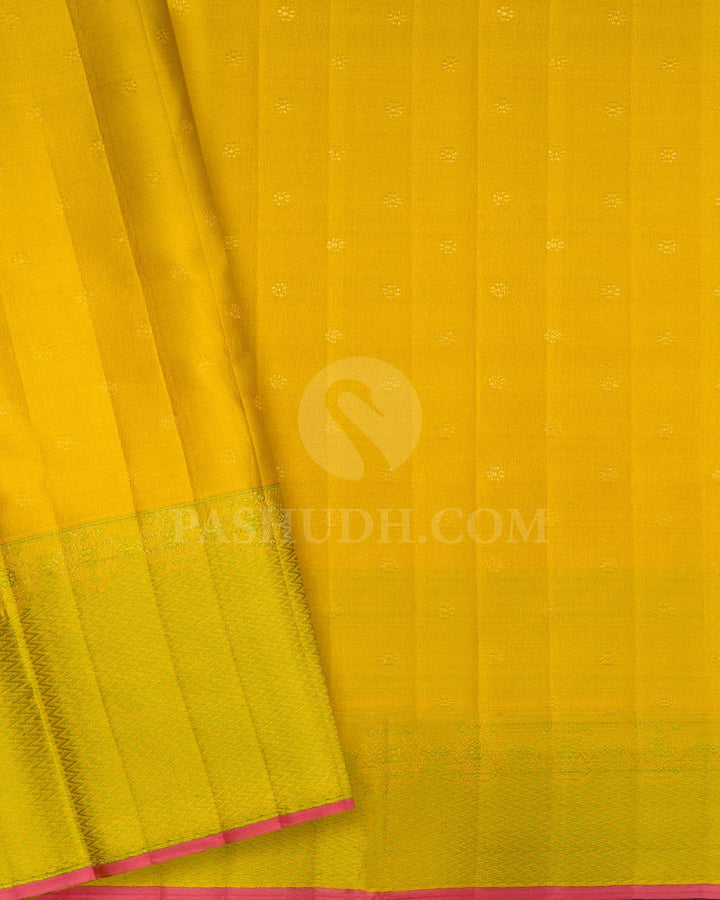 Khaki With Light Green Kanjivaram Silk Saree-D667(A)