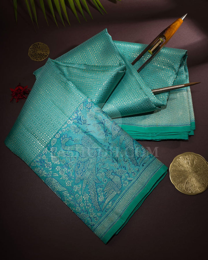 Sky Blue Kanjivaram Silk Saree-S1557(D)