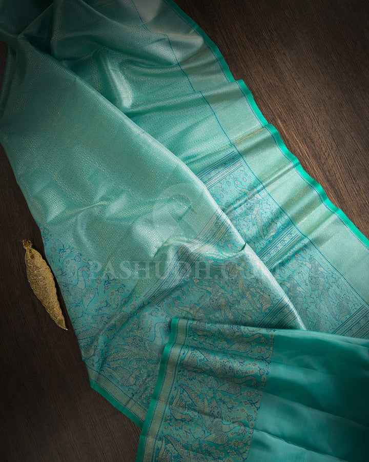 Sky Blue Kanjivaram Silk Saree-S1557(D)