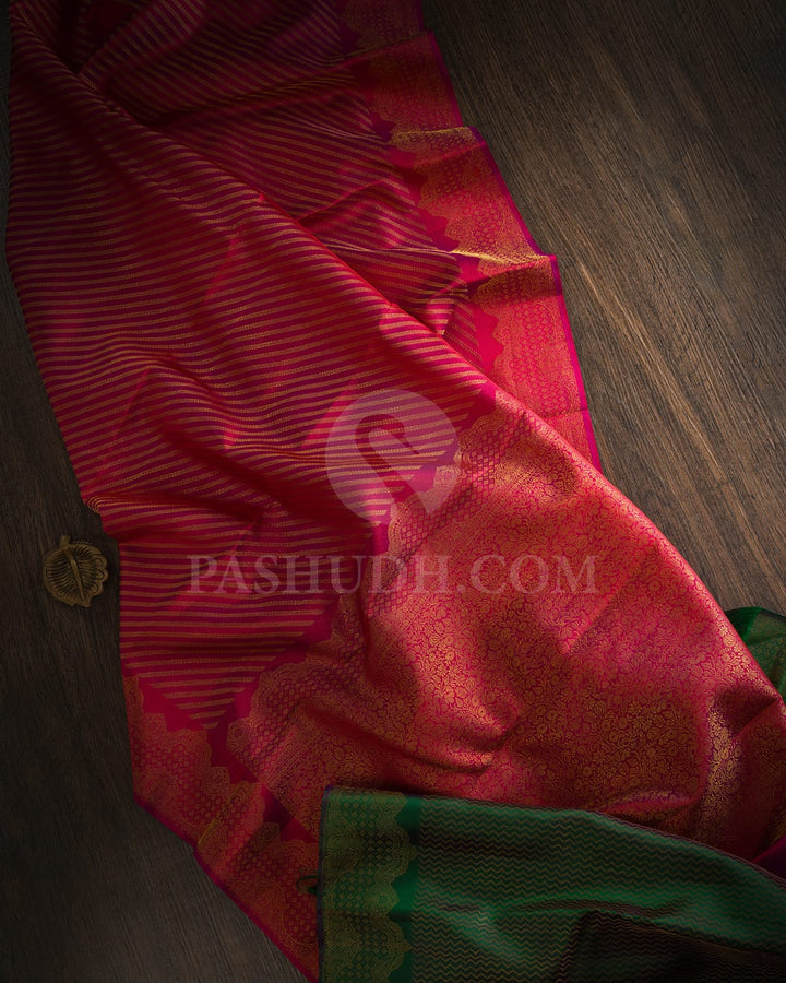 Red Shot Purple Bridal Kanjivaram Silk Saree-D665(B)