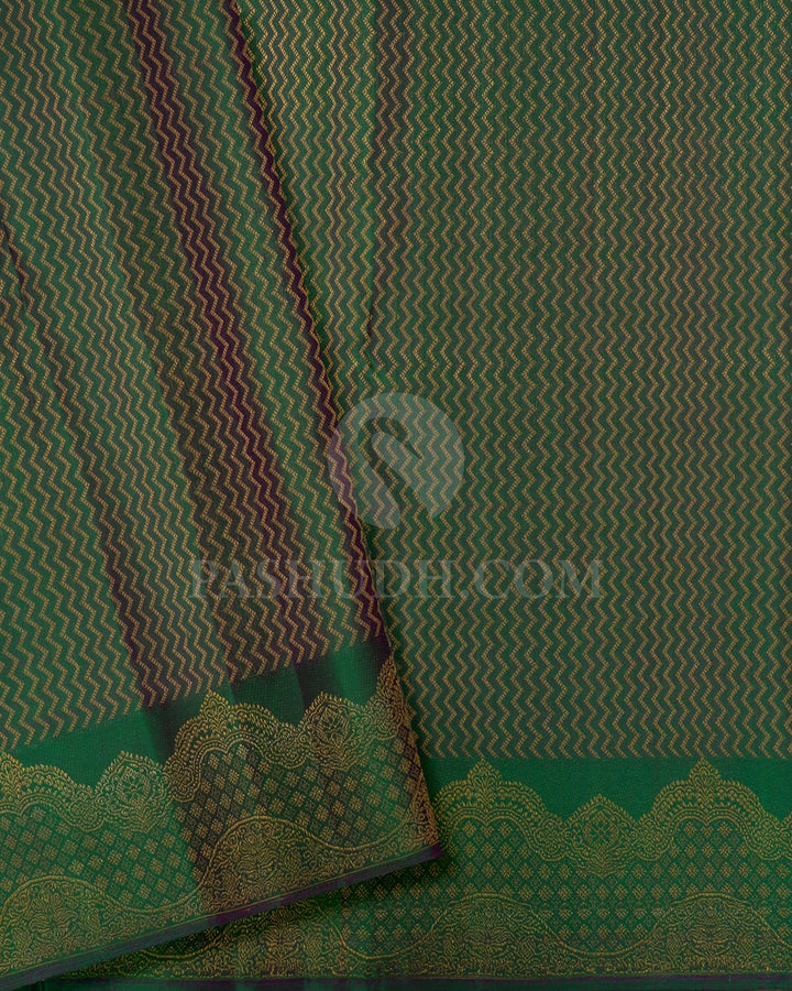 Red Shot Purple Bridal Kanjivaram Silk Saree-D665(B)