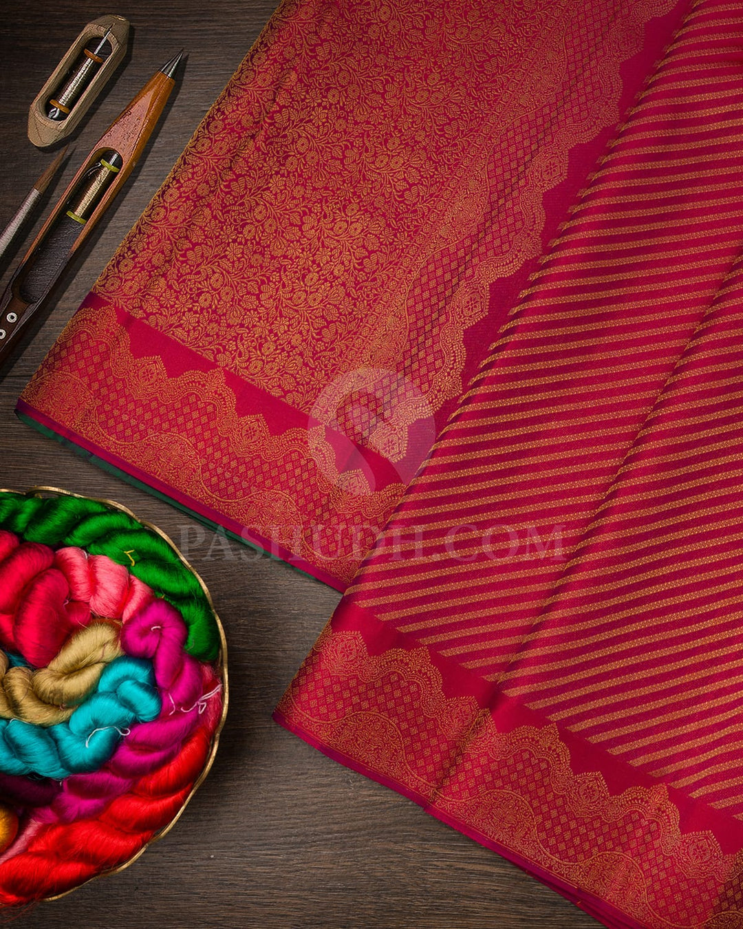 Red Shot Purple Bridal Kanjivaram Silk Saree-D665(B)