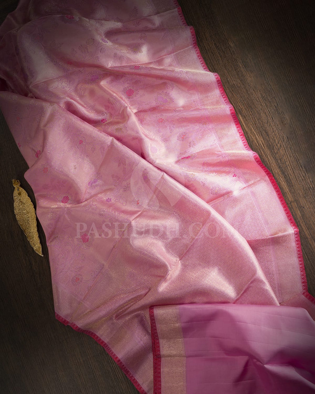 Pastel Lavender Tissue Shimmer Kanjivaram Silk Saree-S1636(A)