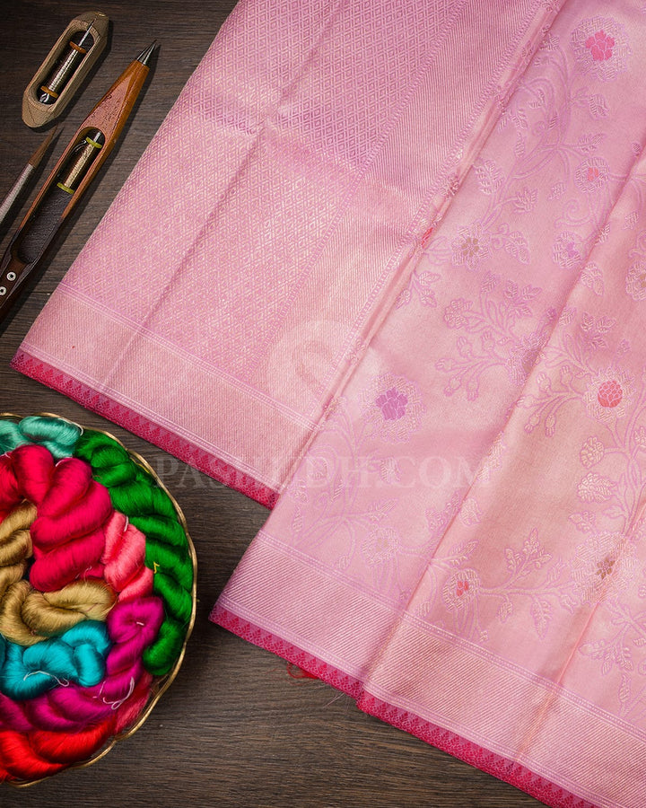 Pastel Lavender Tissue Shimmer Kanjivaram Silk Saree-S1636(A)