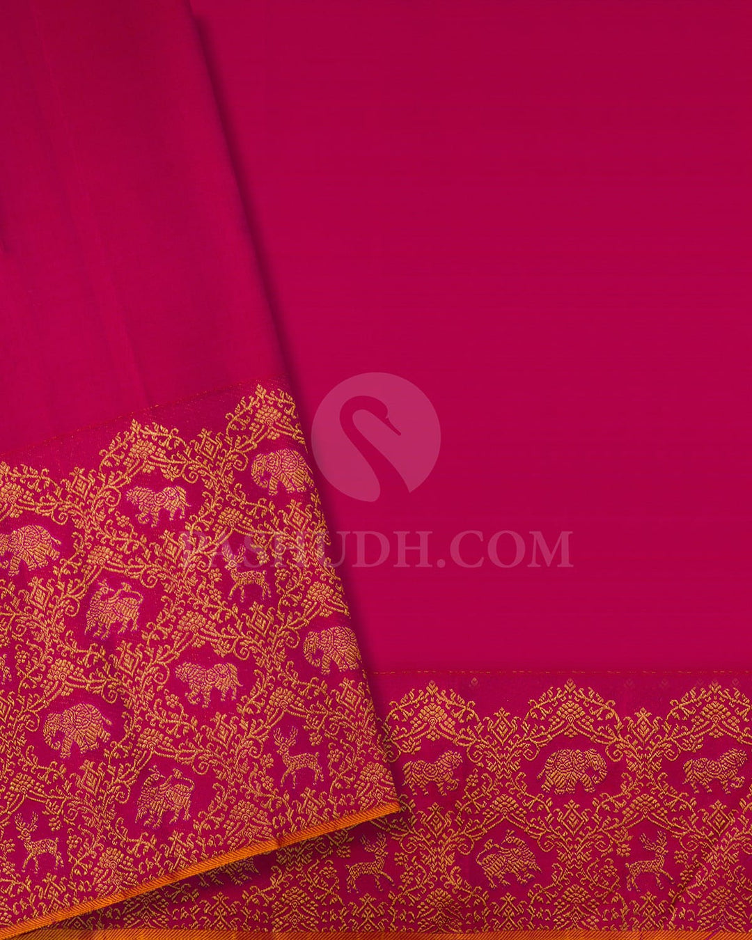 Dark Green And Beige Kanjivaram Silk Saree-S1644(A)