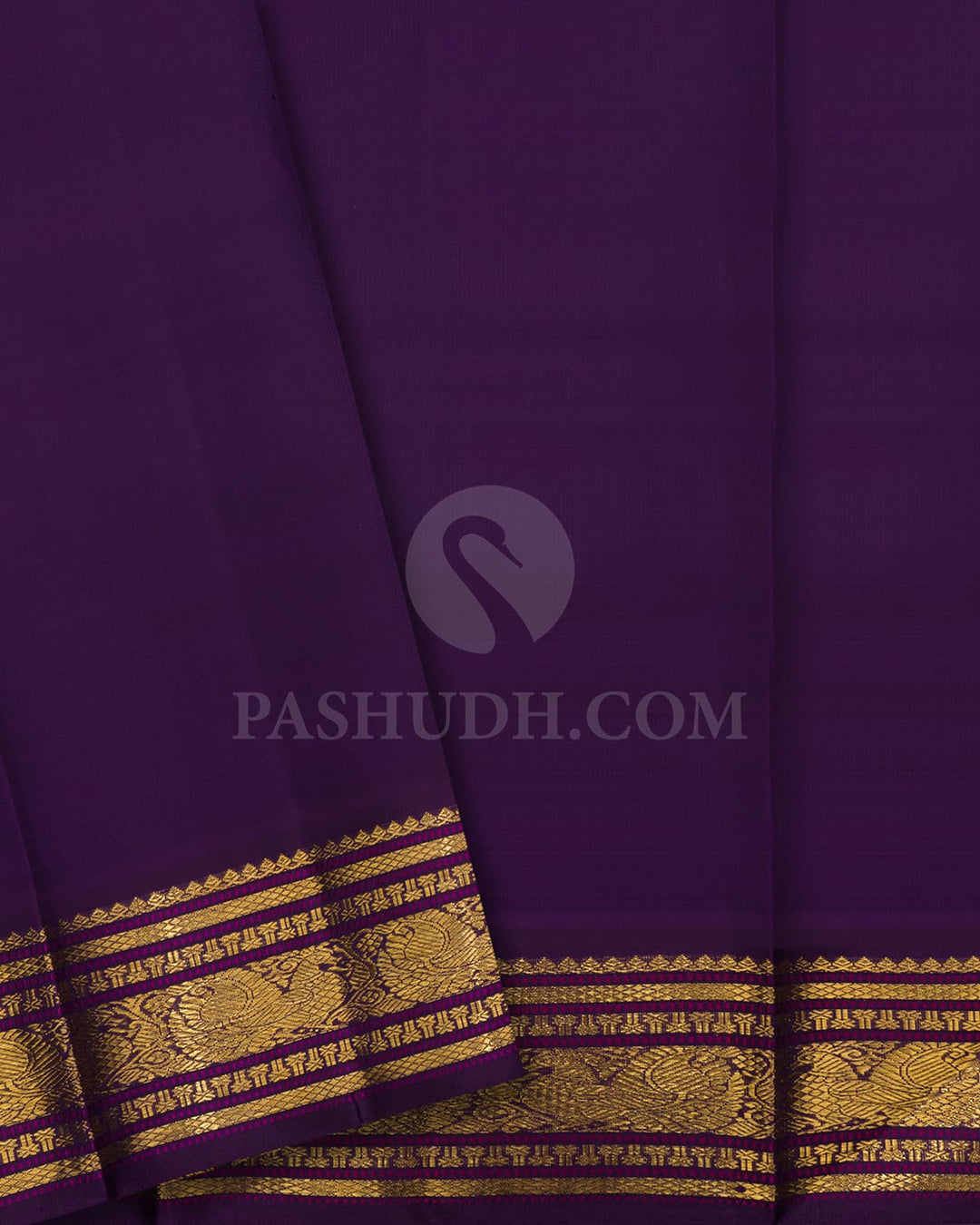 Deep Rust Orange With Navy Blue Pure Zari Kanjivaram Silk Saree-SP385