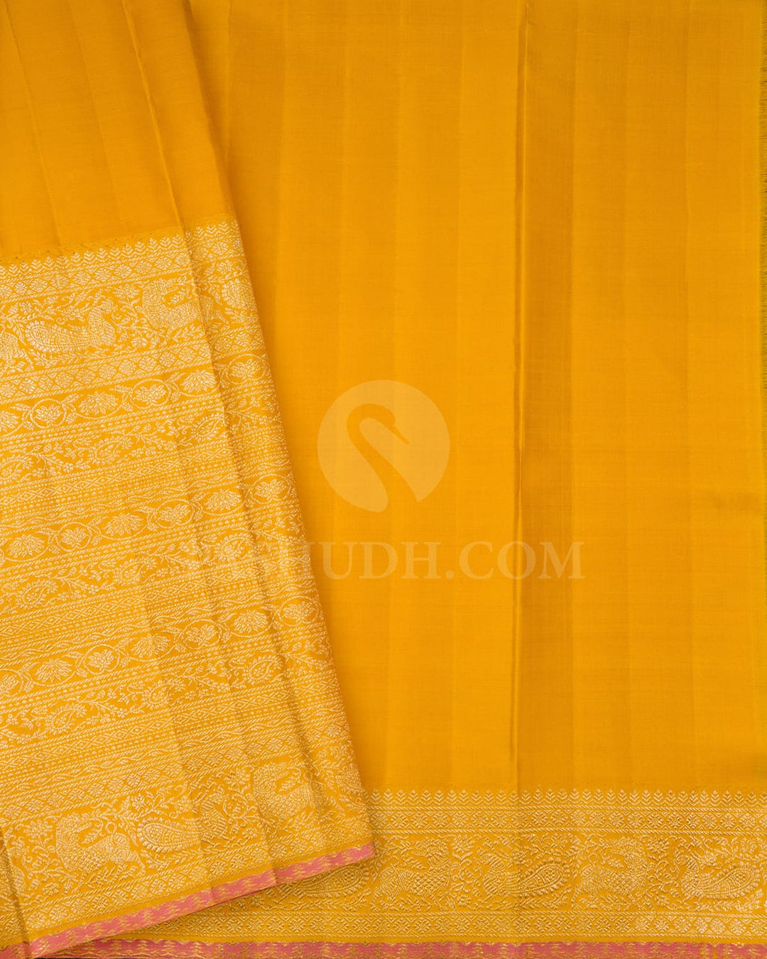 Grey With Yellow Kanjivaram Silk Saree-S1646(A)