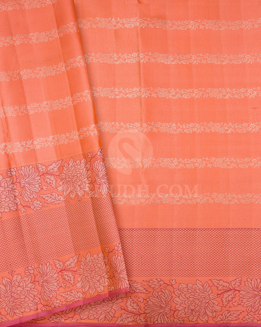 Lilac And Peach Kanjivaram Silk Saree-D671(A)