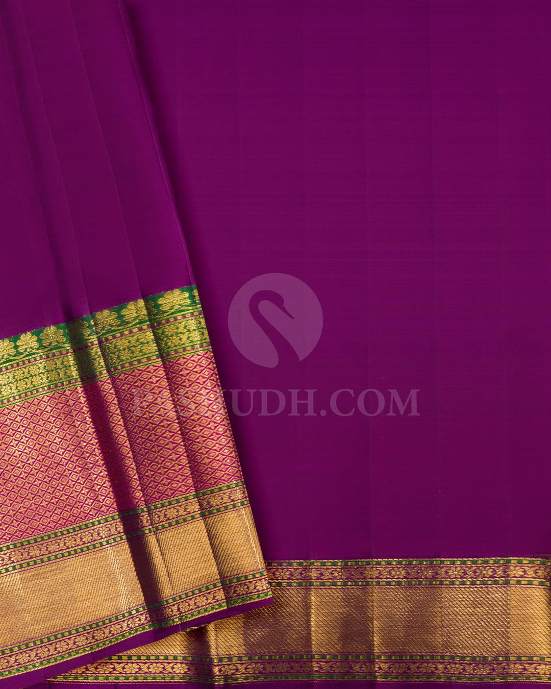 Bright Red, Pink And Dark Green Kanjivaram Silk Saree-D660(C)