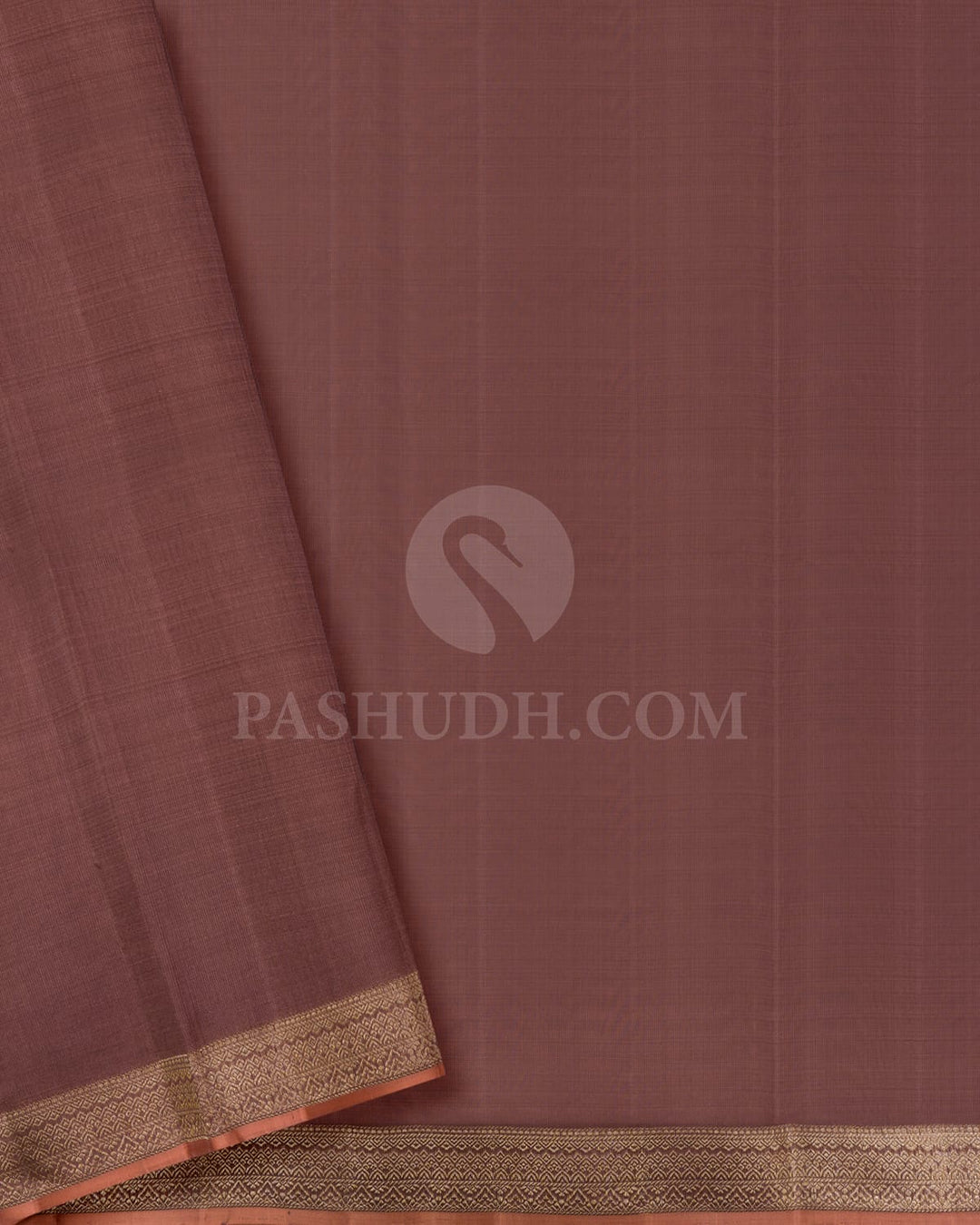 Mild Chocolate Brown Organza Shimmer Kanjivaram Silk Saree-S1475(C)