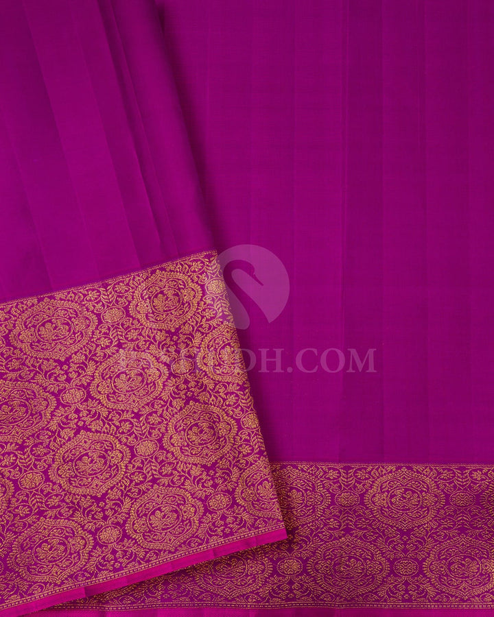 Dual Shaded Orange And Violet Kanjivaram Silk Saree-S1168(D)