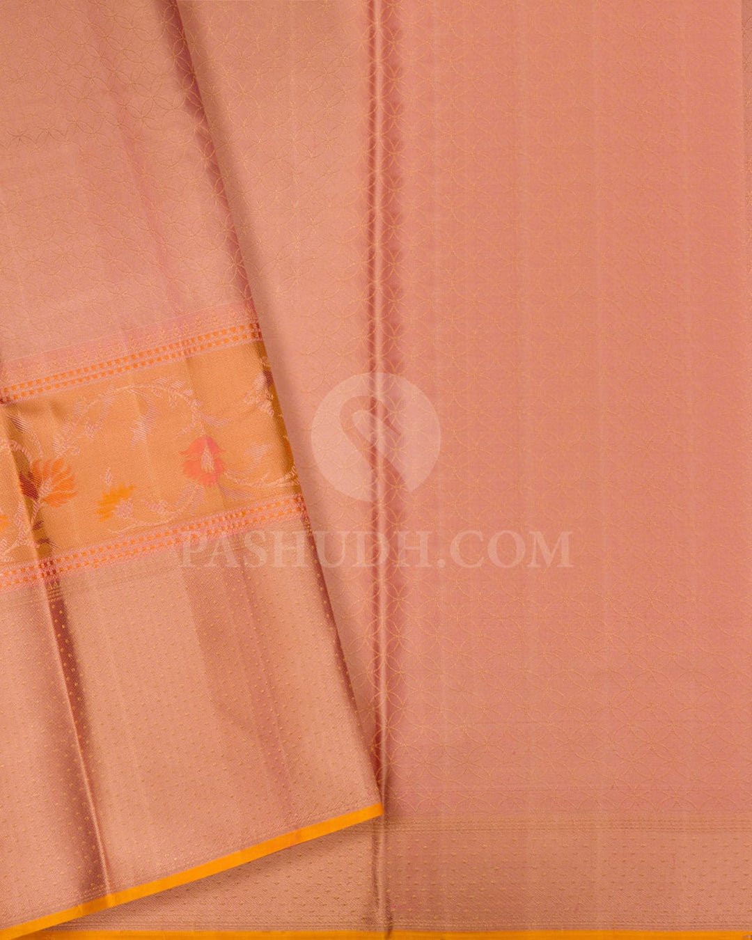 Baby Pink With Beige Kanjivaram Silk Saree-D663(C)