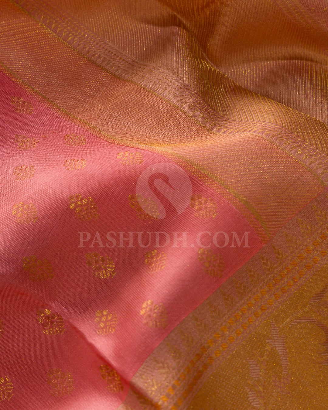 Baby Pink With Beige Kanjivaram Silk Saree-D663(C)