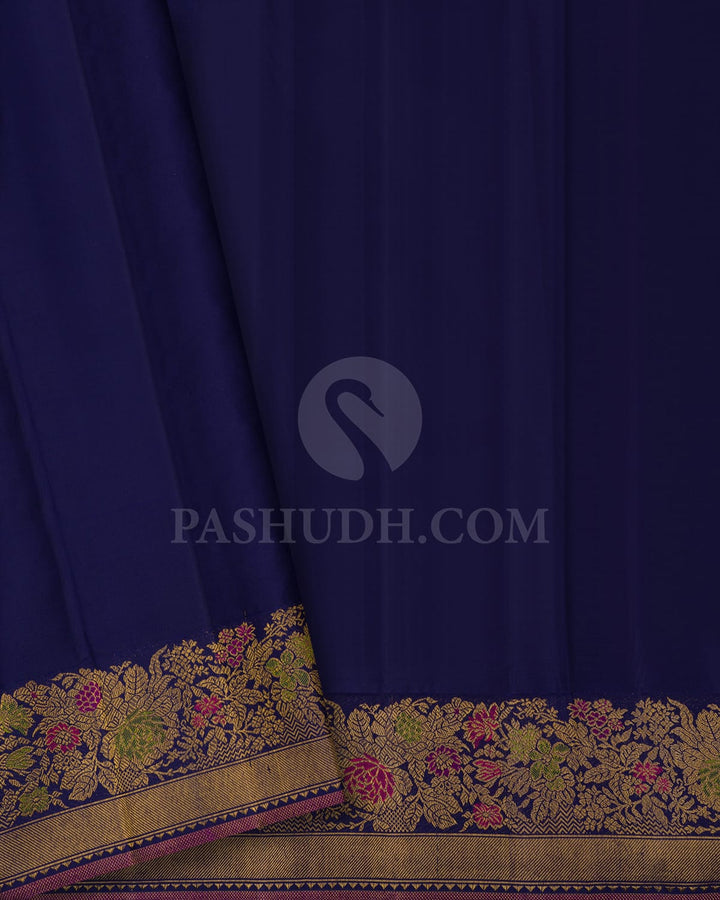 Sky Blue With Royal Blue Kanjivaram Silk Saree-S1637(A)