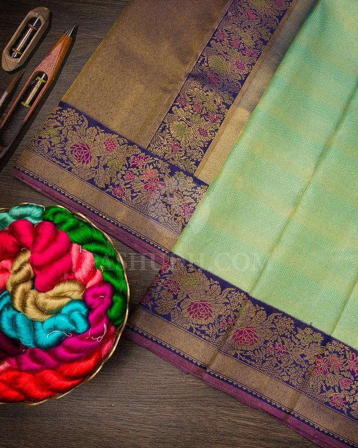 Sky Blue With Royal Blue Kanjivaram Silk Saree-S1637(A)