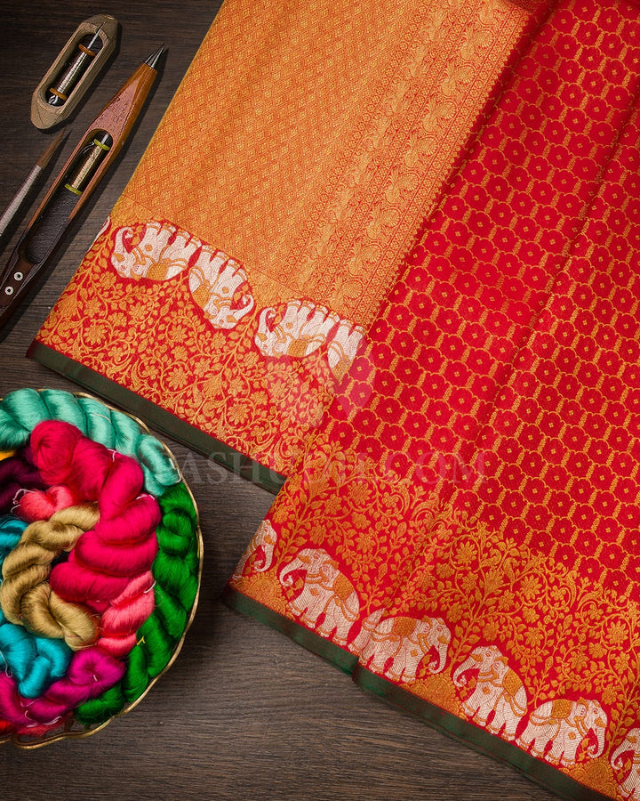 Red Kanjivaram Silk Saree-S1634(B)