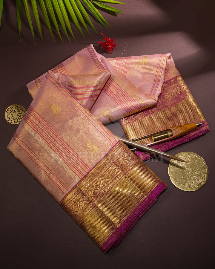 Baby Pink And Rani Pink Kanjivaram Silk Saree-S1364(D)