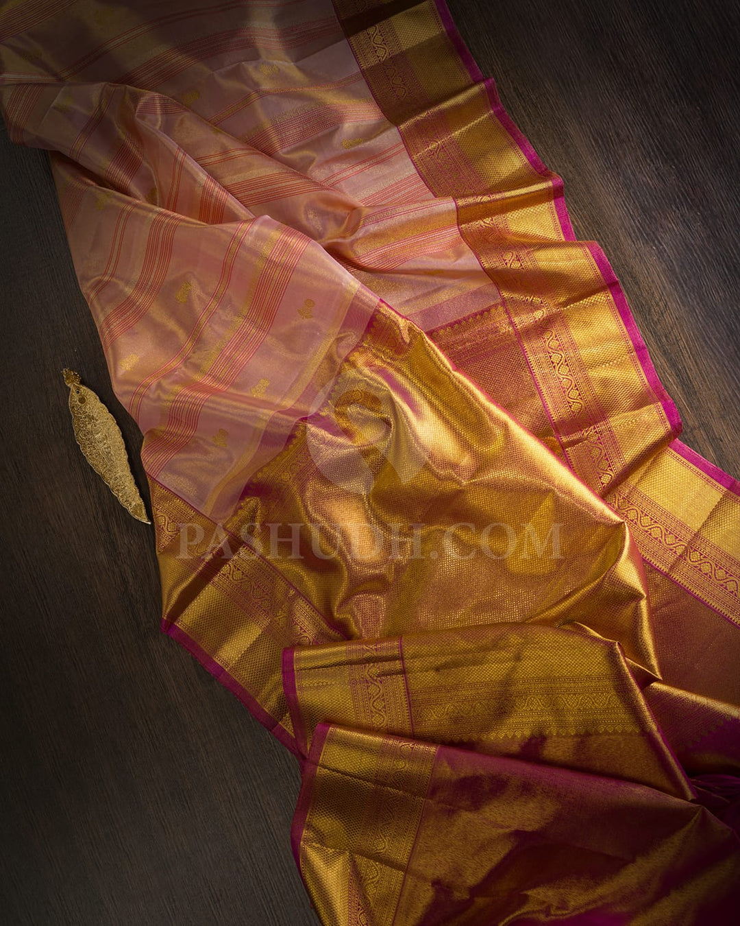 Baby Pink And Rani Pink Kanjivaram Silk Saree-S1364(D)