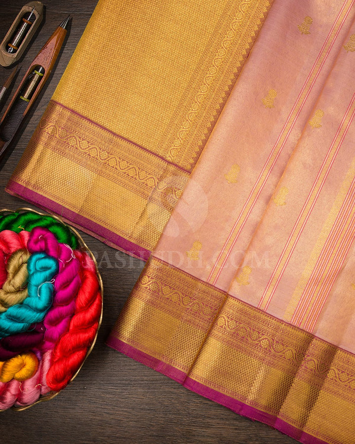 Baby Pink And Rani Pink Kanjivaram Silk Saree-S1364(D)