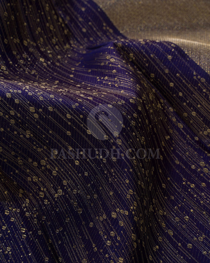 Royal Blue With Anandha Blue Kanjivaram Silk Saree-DJ305(K)