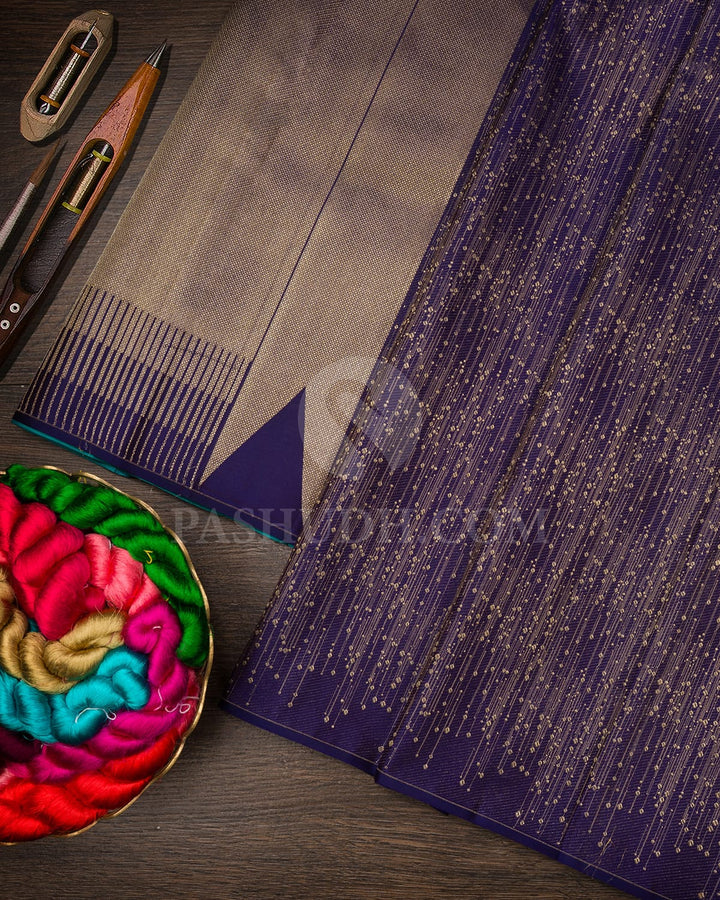 Royal Blue With Anandha Blue Kanjivaram Silk Saree-DJ305(K)