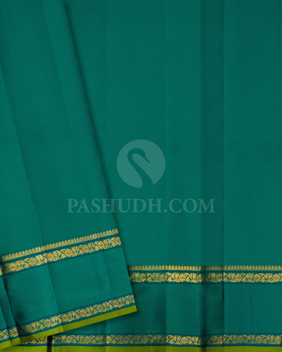Navy Blue With Sea Green Kanjivaram Silk Saree-DJ426(B)