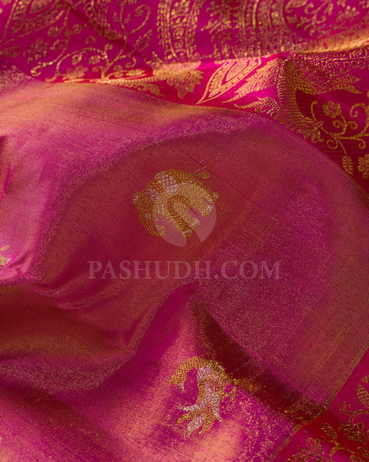 Rani Pink Kanjivaram Silk Saree-S1640(A)