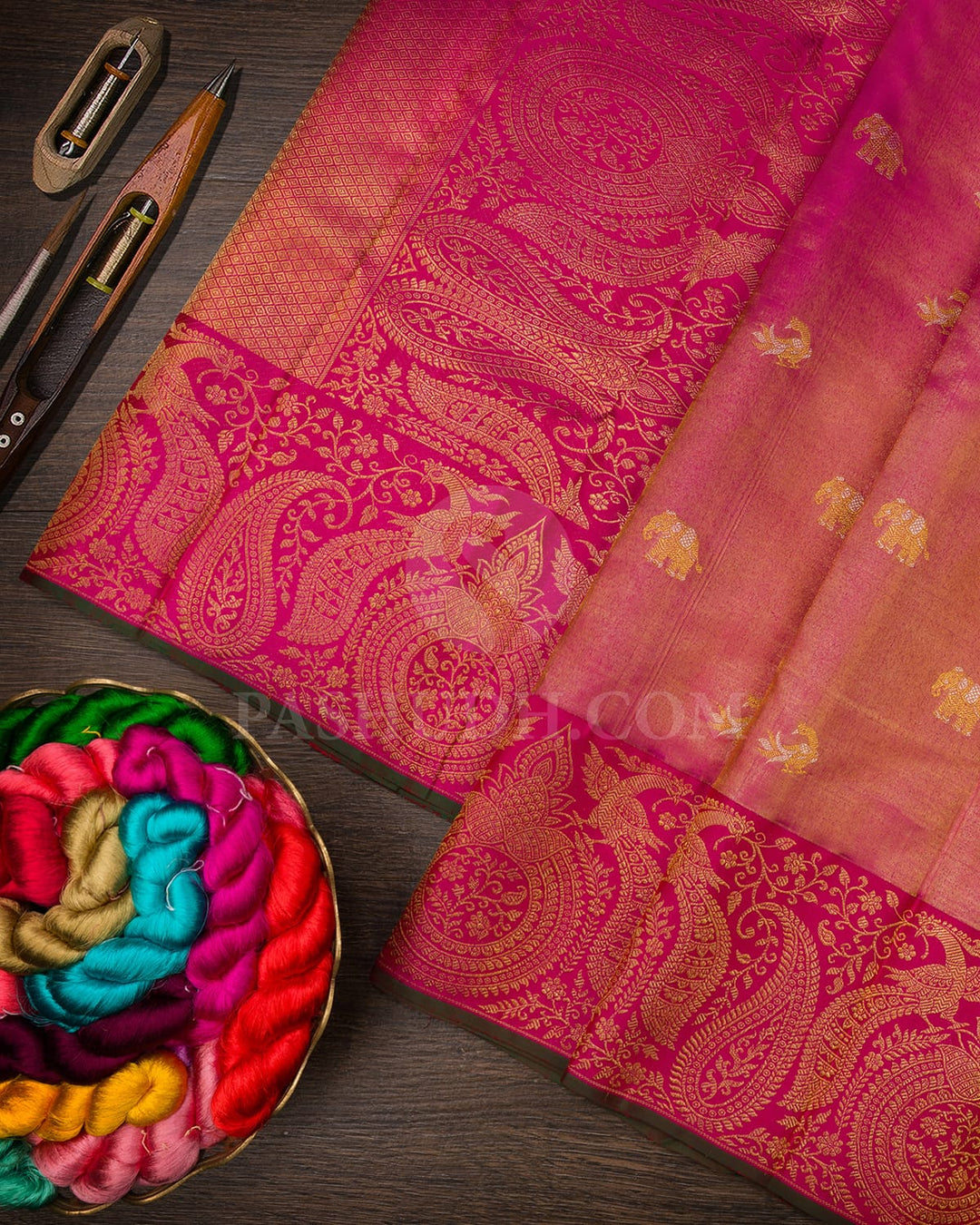 Rani Pink Kanjivaram Silk Saree-S1640(A)