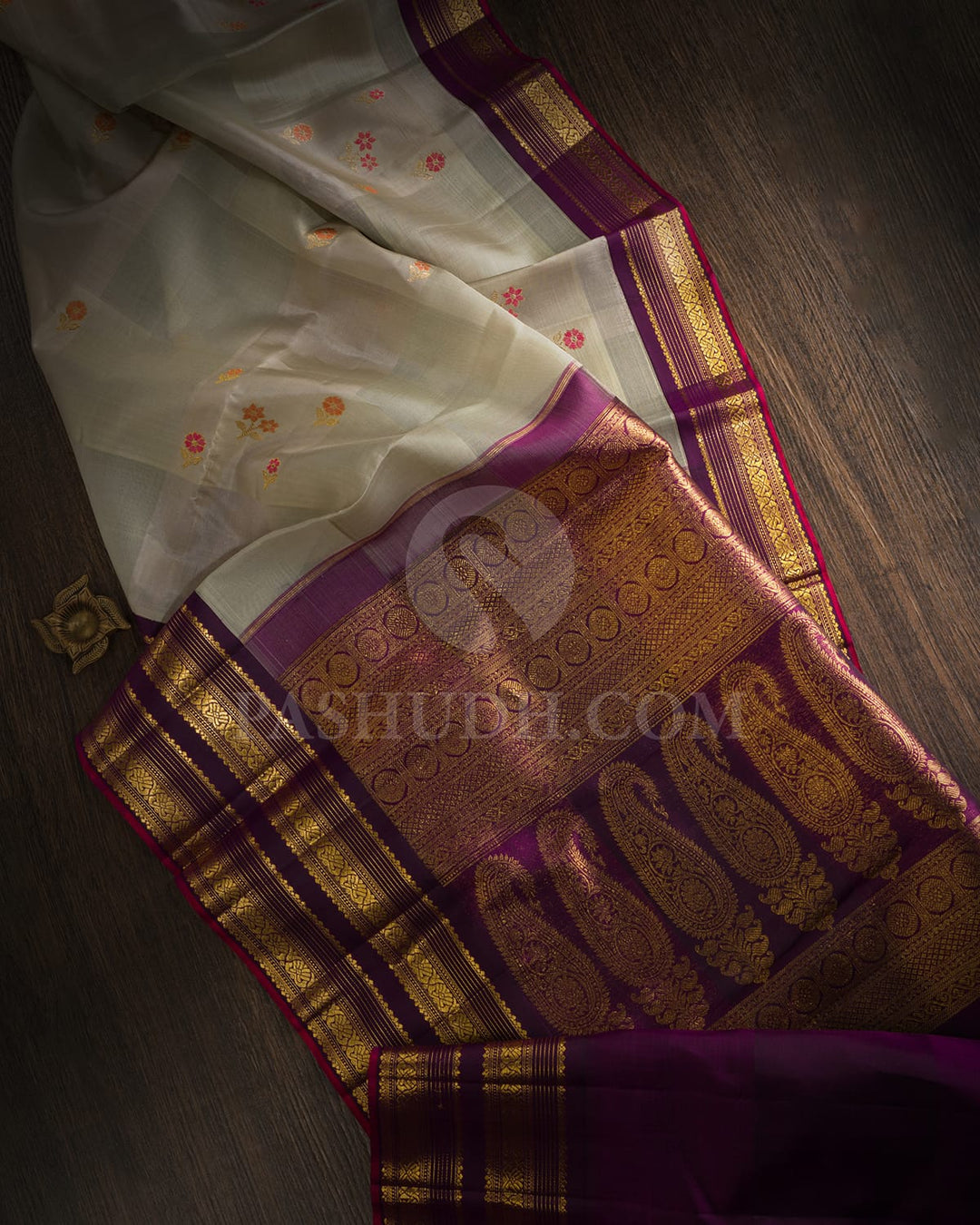Grey And Purple Kanjivaram Silk Saree-S1660(A)