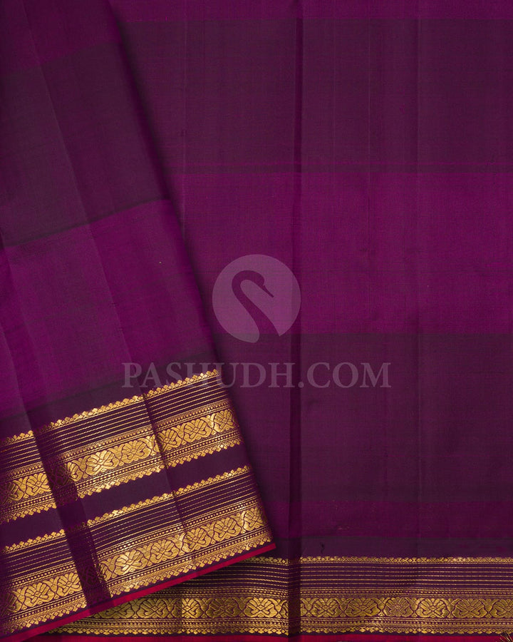 Grey And Purple Kanjivaram Silk Saree-S1660(A)