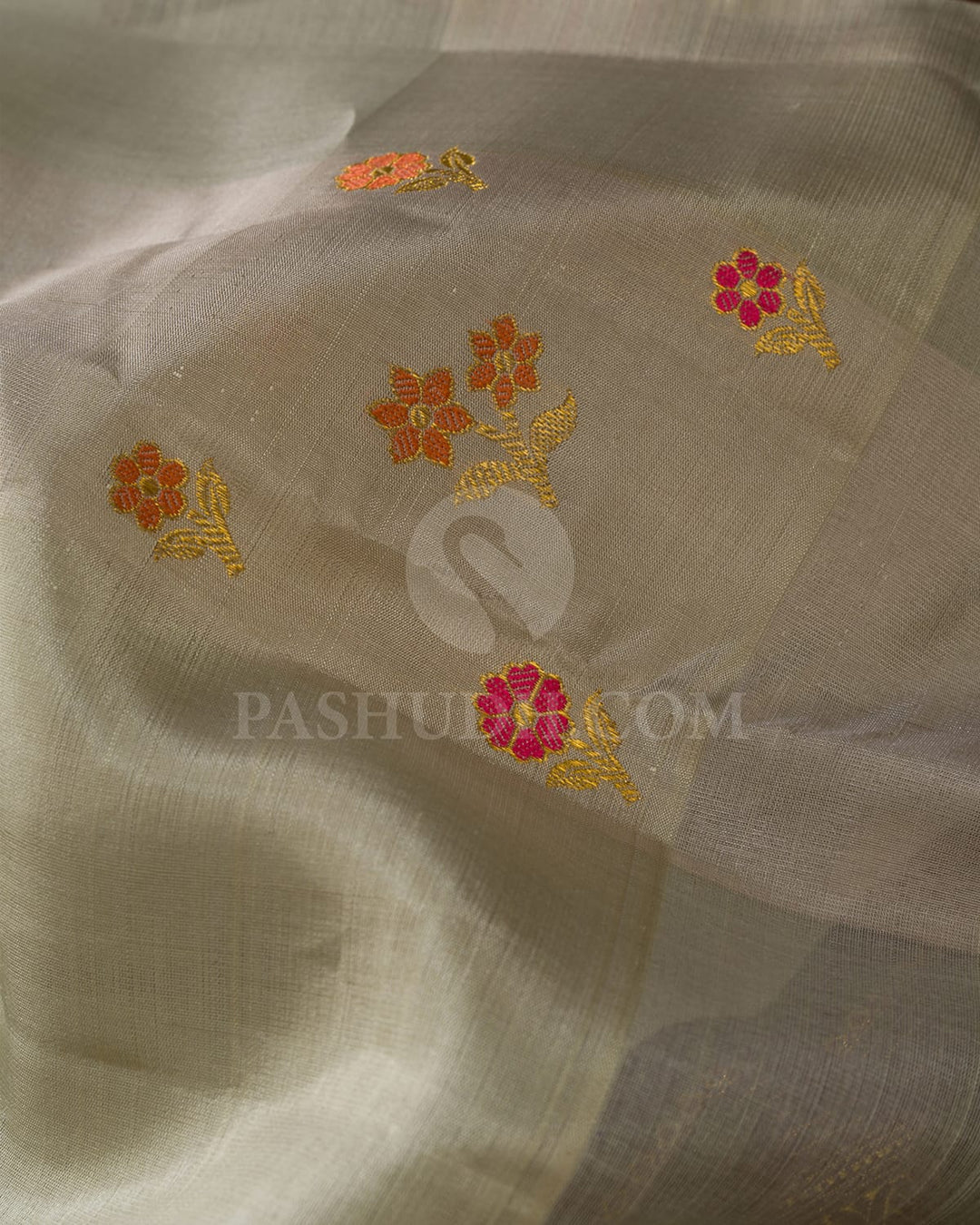 Grey And Purple Kanjivaram Silk Saree-S1660(A)