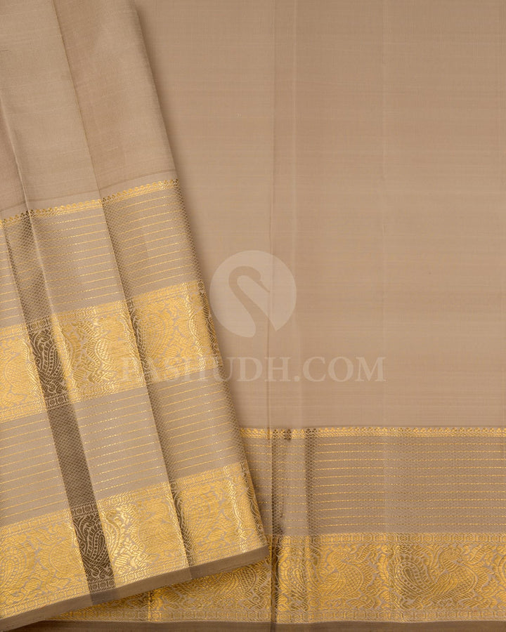 Black With Beige Kanjivaram Silk Saree-S1658(A)